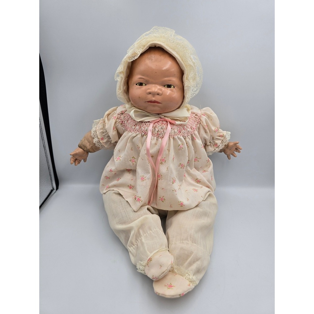 Grace Storey Putnam Bye-Lo Baby Doll Antique 16in Peach Fair Composition 1924